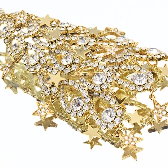 Kirks Folly LTD Edition 023/500 Rhinestones Massive 5" Gold Tone Dangle Brooch - Picture 2 of 10